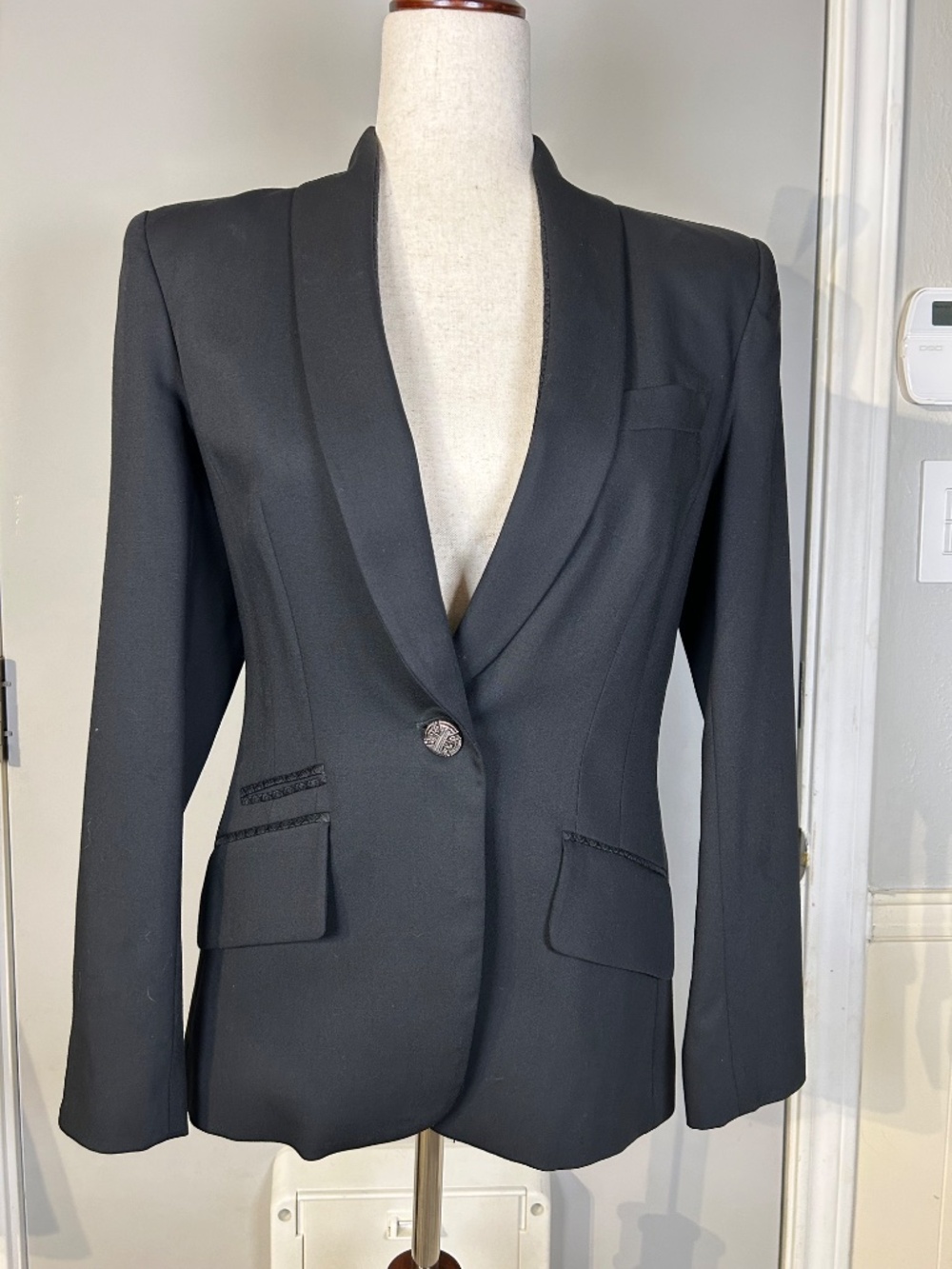 D&G Dolce & Gabbana Black Tuxedo Blazer Jacket Shawl Collar Size 42/ US 6